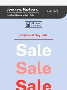 Shop The Memorial Day Sale Now & Pay Later