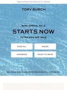 Shop first: extra 25% off sale