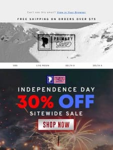 Site-wide 4TH OF JULY SALE!