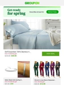 Soft Essentials 100% Bamboo 4Pc Luxury Bed Sheet Set and More