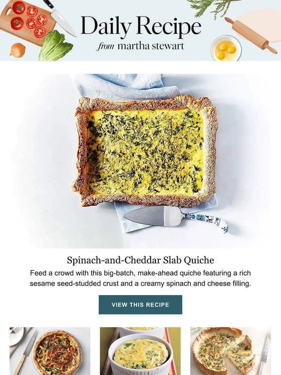 Spinach-and-Cheddar Slab Quiche