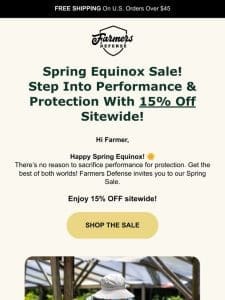 ? Spring Has Sprung: Celebrate with 15% OFF Sitewide! ?