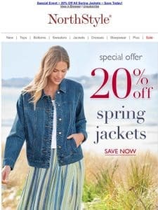 Spring Jackets Event ~ Shop & Save 20% Today!