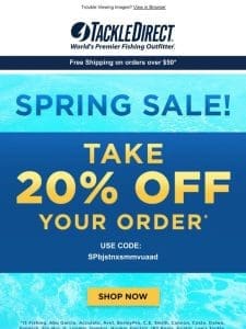 Spring Sale! 20% Off Coupon Inside