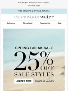 Spring into sale: Extra 25% off sale styles. Shop now