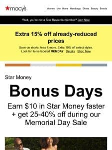 Star Money Bonus Days = faster rewards ?