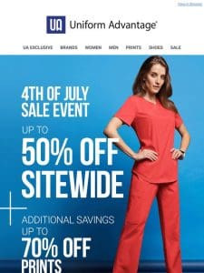Star spangled savings   Up to 50% off SITEWIDE