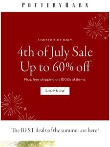 Stars， stripes & SAVINGS   UP TO 60% OFF