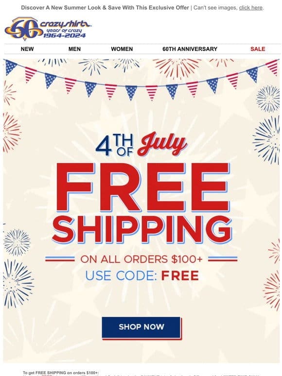 Start The Weekend Early With FREE Shipping