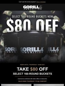 Start Your Week With $80 OFF These Buckets! ?