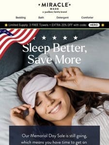 Start the summer well rested with up to 20% off