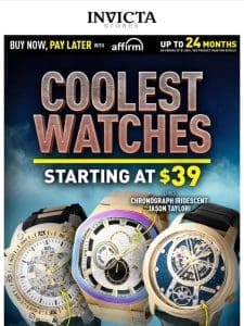 Starting AT ONLY $39??Chronographs， Swiss??& MORE?