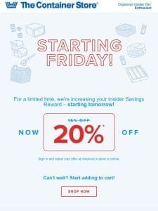 Starts Tomorrow: Bigger Savings ?