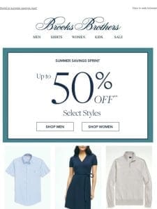 Starts today: Up to 50% off