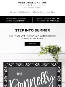 Step Into Summer! 40% Off Select Doormats Starting At Just $17.99