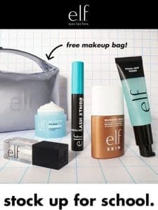 Stock up for school， score a FREE makeup bag