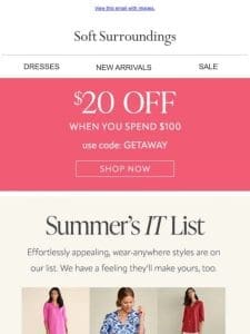 Summer Ready for $20 Off? This Way…