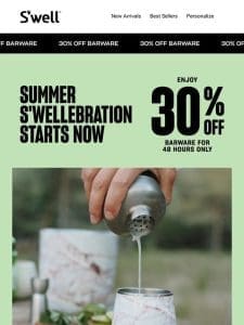 Summer S’wellebration: 30% Off Barware For The Next 48 Hours