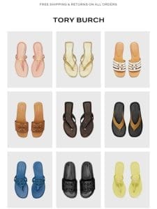 Summer flip-flops and slides