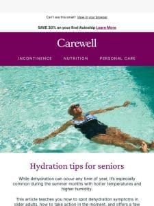 Summer hydration tips for seniors