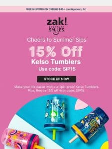 Summer sale – 15% off our best-selling Kelso tumblers!