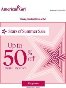 Summer sale: Up to 50% off