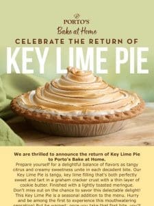 Sweet News: Key Lime Pie Makes Its Return!