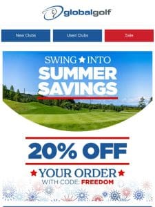 Swing Into Summer Savings with 20% Off!
