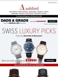 Swiss Excellence: Luxury Watches Starting at $1950!