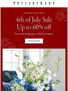 THE 4TH OF JULY SALE: Up to 60% off