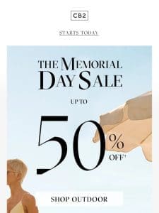 THE MEMORIAL DAY SALE STARTS NOW