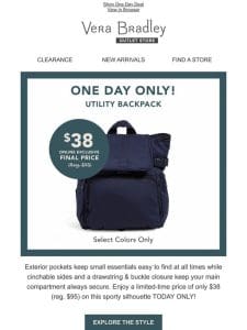 TODAY ONLY: Utility Backpack only $38 (reg. $95)