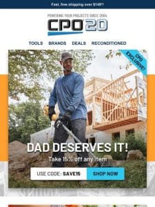 Take 15% Off Any Item – Dad Deserves It!