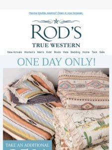 Take An additional 25% Off Rod’s Ruffle Quilts