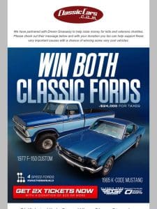 Take Home Two Classic Fords!