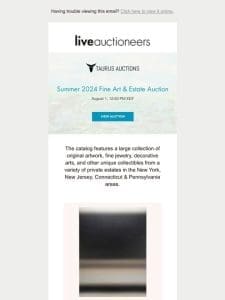 Taurus Auctions | Summer 2024 Fine Art & Estate Auction