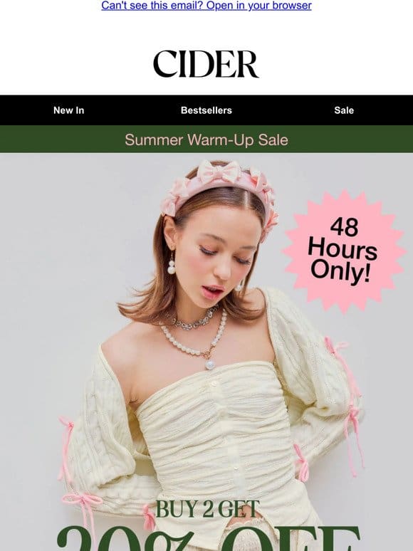 The Cider Summer Sale : Up to 40% off??