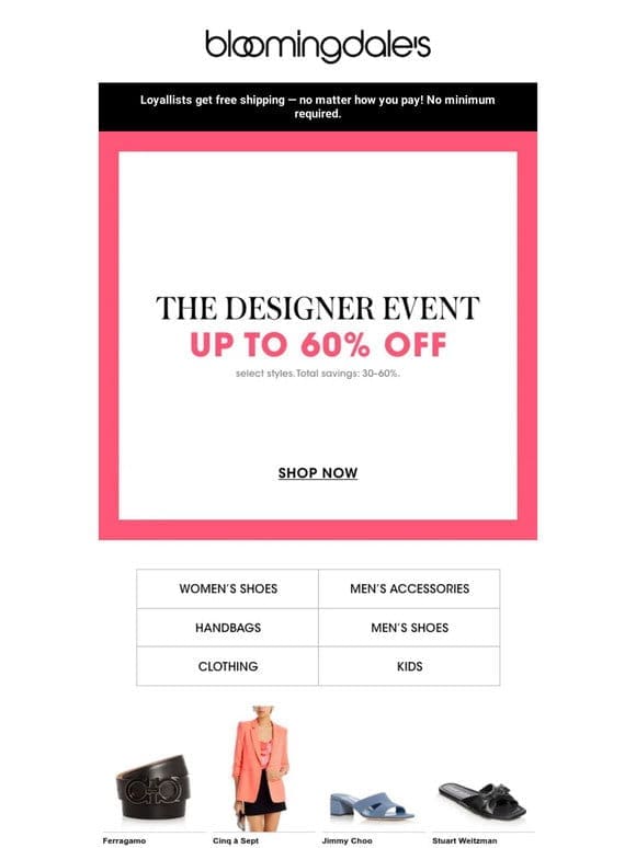 The Designer Event: Up to 60% off