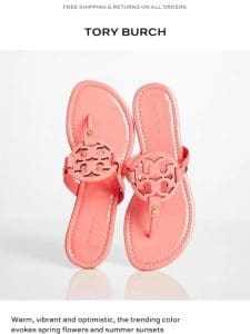 The Miller sandal in coral crush