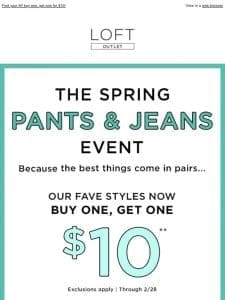 The Pants & Jeans Event starts NOW!