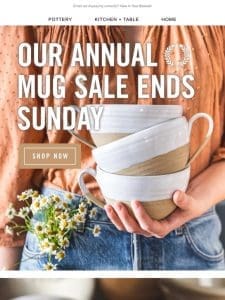 The Weekender: A Mug-Friendly Recipe & Last Chance Sale