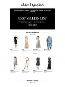 The best sellers list