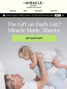 The sheets Dad loves are 20% off