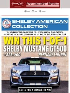 This 1-of-1 Shelby Mustang GT500 can be yours!!