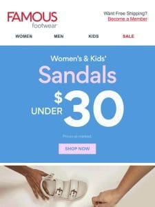 This is major. 100+ sandals on sale!