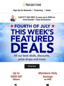 This week’s featured deals: Fourth of July edition