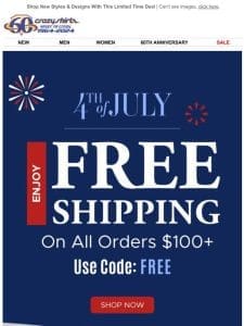 Time To Celebrate  FREE Shipping Starts NOW!