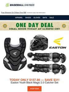 Today Only: Save $31 On Easton Black Magic 2.0 Catcher’s Set!