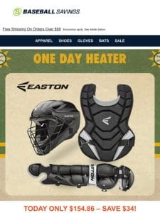 Today Only: Save $34 On Easton Youth Black Magic 2.0 Catcher’s Set!