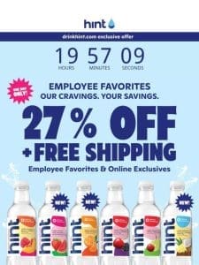 Today only – 27% off employee favorites